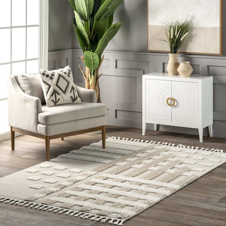 Nuloom Cordelia Fragmented Stripes Tasseled Area Rug 5ft x 7ft 6in KKGS01A-508